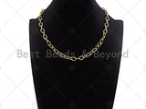 18" Finished Gold Oval Link Chain Necklace, Gold Chain Necklace, Ready to wear w/Lobster Clasp, 8x11mm,sku#LD19