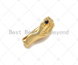CZ Micro Pave Hand With Black Diamond Shape Pendant/Charm,Cubic Zirconia Hand Charm, Necklace Bracelet Charm Pendant,8x18mm, Sku#Z1272