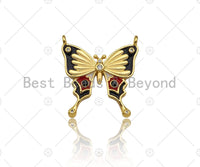 Colorful Enamel Butterfly Shape Pendant/Charm,Black White Red Enamel Butterfly, Necklace Bracelet Enamel Charm Pendant,21x22mm, Sku#LK199