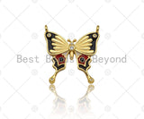 Colorful Enamel Butterfly Shape Pendant/Charm,Black White Red Enamel Butterfly, Necklace Bracelet Enamel Charm Pendant,21x22mm, Sku#LK199