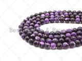 Natural Purple Fire Agate Round Faceted Beads, 8mm/10mm/12mm Purple Black Fire Agate, Natural Agate, 15.5" Full Strand, Sku#U1075