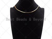 Herringbone Chain Gold Bold Necklace, 3mm/5mm wide Herringbone Chain for Layering Necklace, 18'',Sku#M383