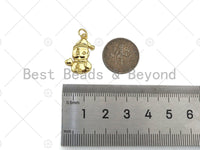 Dainty 18K Gold Cute Snowman Shape Pendant, Christmas Charm Pendant,15x20mm, Sku#LK215 Bestbeads&Beyond