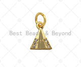 CZ Micro Pave Dainty Gold Triangle Charms, Dainty Pyramid Charms, Gold Charm Pendant, Triangle Necklace Charms,8x10mm, Sku#F1343
