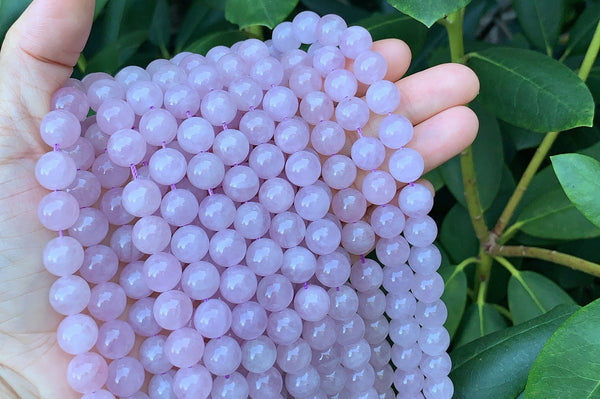 High Quality Natural Purple Rose Quartz Round Smooth Beads, 10mm/12mm Lavender Rose Quartz Beads, 15.5" full strand, sku#R301