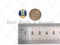 Cobalt Enamel Round Ball Pendant Charm, 3D Ball Turquoise Blue Pendant, Gold Enamel Ball Pendant, Enamel Jewelry Findings,12x13mm,Sku#L454 Bestbeads&Beyond