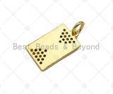 Colorful CZ Micro Pave Double Triangle On Rectangle Pendant/Charm, Bracelet Necklace CZ Rectangle Pendant Charm,9x16mm,Sku#L463