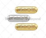 18k Dainty Gold F*CK On Oval Bar Connector/Pendant, Bracelet Necklace Oval Connector,7x23mm,Sku#L464