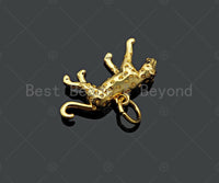 3D CZ Pave Leopard Pendant/Charm, Bracelet Necklace Jaguar Panther Pendant Charm, Silver/Gold/Rose Gold Tone,18x10mm,Sku#Y372 Bestbeads&Beyond