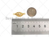 Micro Pave CZ 18k Dainty Gold  CZ Hollow Out Connetor, Dainty Connetor, Gold/Silver Pendant, Bracelet Necklace Connector, 9x22mm, Sku#Y390
