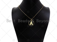 New Trendy Gold Black Enamel Initials Letter Charm/Pendant, Enamel Initial Alphabet Letters, Custom Naming Pendants, 25mm,sku#ML33