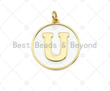New Trendy White Gold Enamel Initials Letter Charm/Pendant, Enamel Initial Alphabet Letters, Custom Naming Pendants, 25mm,sku#ML32