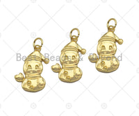 Dainty 18K Gold Cute Snowman Shape Pendant, Christmas Charm Pendant,15x20mm, Sku#LK215 Bestbeads&Beyond