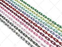 6x10mm Enamel Pop Chain, Colored Metal Necklace Chain, Retro Colorful Chain, Enamel U link Chain, Enamel U shape Chain, sku#M385