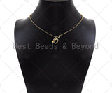 18K Gold Heart With Arrows Shape Toggle Clasp, Necklace Bracelet Clasp/Connetor,20x11mm, Sku#Z1293