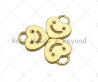 18K Dainty Gold Smiley Face On Heart Lock Shape Pendant/Charm, Necklace Bracelet Charm Pendant,15x13mm, Sku#LK233 Bestbeads&Beyond