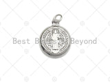 Danity Gold Jesus On Round Coin Pendant/Charm,Religion Charm, Necklace Bracelet Charm Pendant, 18x15mm, Sku#Z727