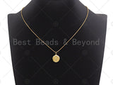 Danity Gold Jesus On Round Coin Pendant/Charm,Religion Charm, Necklace Bracelet Charm Pendant, 18x15mm, Sku#Z727