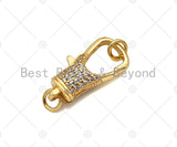 CZ Micro Pave Lobster Clasp/Link Connector with Jump Ring, Pave Lobster Clasp, Diamond Pave Clasp, 20x10mm,Sku#H306