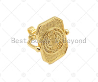 18K Dainty Gold Medallion Pendant/Charm,2 Sided Rotating Charm, Necklace Bracelet Charm Pendant,22x36mm, Sku#LK250