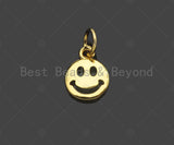 18K Dainty Gold Cute Smiley Face Shape Pendant/Charm,Smiley Face Charm, Necklace Bracelet Charm Pendant,8x10mm, Sku#Z1298 Bestbeads&Beyond