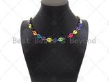 Rainbow Enamel GG Chain, 1980's Retro Style Chain, Chain By Yard, Rainbow Choker, Colored Metal Necklace, Retro Colorful Chain, SKU#M400