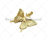 Colorful CZ Micro Pave Butterfly Shape Pendant/Charm,Cubic Zirconia Charm, Necklace Bracelet Charm Pendant,42x31mm, Sku#LD34 Bestbeads&Beyond