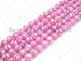 Natural Tibetan Pink Football Agate Beads, Dzi Football Agate Beads, 8mm/10mm/12mm Round Faceted Agate,15.5" Full Strand, Sku#U1114 Bestbeads&Beyond