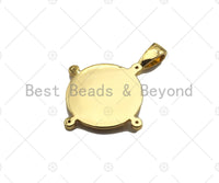 18K Dainty Gold Embossment Pegasus On Round Coin Shape Pendant/Charm, Medallion Charm, Necklace Bracelet Charm Pendant,19x26mm, Sku#Z1284