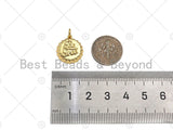 18K Dainty Gold Be Free Words On Round Bottle Cap Shape Pendant/Charm,Daint Medallion Charm, Necklace Bracelet Charm,17x15mm, Sku#F1361