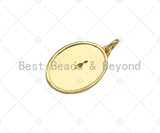 18K Dainty Gold Eagle On Oval Shape Pendant/Charm,Eagle Medallion Charm, Necklace Bracelet Charm Pendant, 20x14mm, Sku#F1363