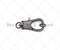 Full CZ Micro Pave Lobster Claw Clasp/Link Connector with Jump Ring, Pave Claw Clasp, Diamond Pave Clasp, 27x14mm,Sku#H307