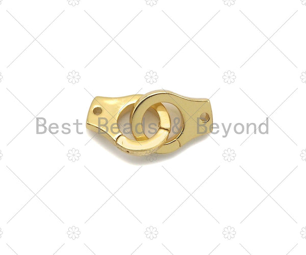 18K Dainty Gold Hand Cuff Shape Connector, Necklace Bracelet Links,11x15mm, Sku#LD26