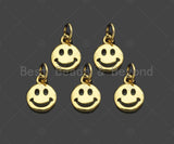 18K Dainty Gold Cute Smiley Face Shape Pendant/Charm,Smiley Face Charm, Necklace Bracelet Charm Pendant,8x10mm, Sku#Z1298 Bestbeads&Beyond