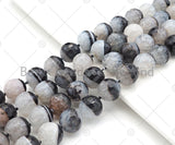 High Quality Natural Black White Druzy Agate Beads, 16mm Round Faceted Agate, Necklace Bracelet Earring Jewelry,15.5'' Full Strand, Sku#YK01