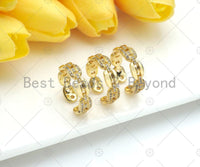 CZ Pave Mariner Link Ring, Stackable Ring Gold Vermeil, sku#LD48