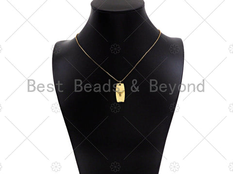 18K Dainty Gold Cow Head On Rectangle Shape Pendant/Charm,Bull Head Medallion Charm, Necklace Bracelet Charm Pendant,12x25mm, Sku#LK253