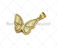 CZ Micro Pave Colorful Enamel Butterfly Shape Pendant/Charm,Cubic Zirconia Charm, Necklace Bracelet Charm Pendant,16x20mm, Sku#LK262