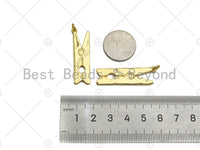 Clothespin Shape Pendant, Dainty Gold/Silver Clothes Peg Charm, Necklace Bracelet Charm Pendant, 11x38mm, Sku#L546