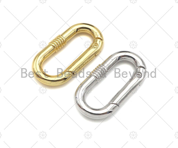 Gold/Silver Oval Clasp with Screw Patten, Snap Clip Trigger Clasp, Spring Buckle for Chain Purse Key Jewelery, 17x33mm, sku#H310