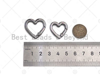 22/26mm Heart Spring Gate, Gold/Silver/Gunmental Heart Clasp, Snap Clip Trigger Clasp, Spring Buckle for Chain Purse Key Jewelery, sku#H314