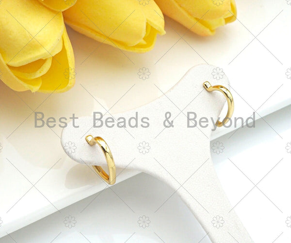 18K Dainty Gold Heart Earring, Heart Shaped earrings Minimal Earrings, 15x15mm,Sku#LD63