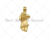 18K Dianty Gold Female Body Shape Pendant/Charm,Femnist Jewelry Charm, Necklace Bracelet Charm Pendant,12x27mm, Sku#LK279