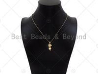 18K Dianty Gold Female Body Shape Pendant/Charm,Femnist Jewelry Charm, Necklace Bracelet Charm Pendant,12x27mm, Sku#LK279