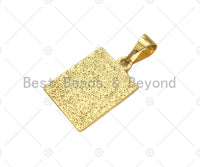 18K Dainty Gold Boat Anchor On Rectangle Shape Pendant,Gold Medallion Charm, Necklace Bracelet Charm Pendant, 17x25mm,Sku#F1387