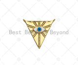 Enamel Evil Eye On Triangle Shape Pendant,18K Dainty Gold Charm, Necklace Bracelet Charm Pendant,26x24mm, Sku#F1372