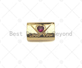 Fuchsia Heart Envelope charm, purse charm, Sku#ZX01