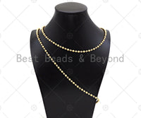 Matte Shinny Mixed 18K Gold/Silver 4mm Ball Chain by yard, Ball beads chain, wholesale chain, Ball chain,4x4mm,sku#LD69