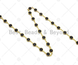 Black Crystal Rosary Bezel Chain by yard, 8mm beads size, Black Bezel Crystal Rosary Chain, Boho Jewelry Chains, wholesale chain,sku#V95