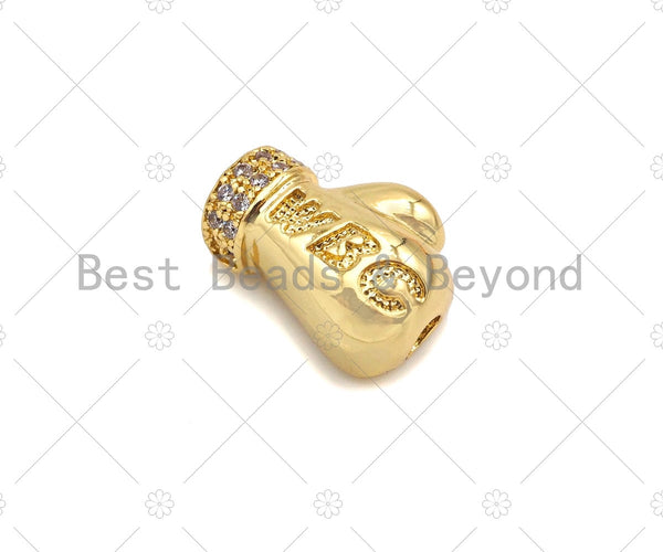 8.5mm Gold/Rose Gold/Silver Alphabet CZ Micro Pave Large Hole